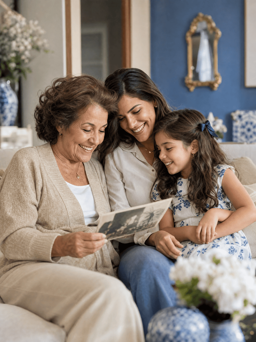 Família reunida, conexão com Portugal